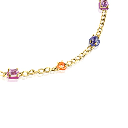 Collier TOUS Vibrant Colors en argent vermeil avec pierres précieuses et émail