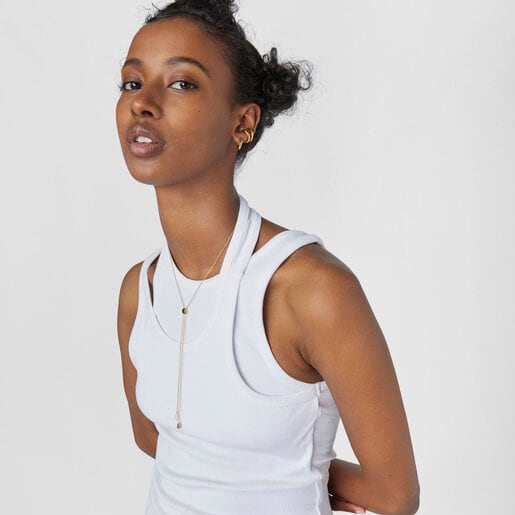 ネックレス  Sea Vibes  貝殻・パール  66cm　イエローゴールドコーティング　　