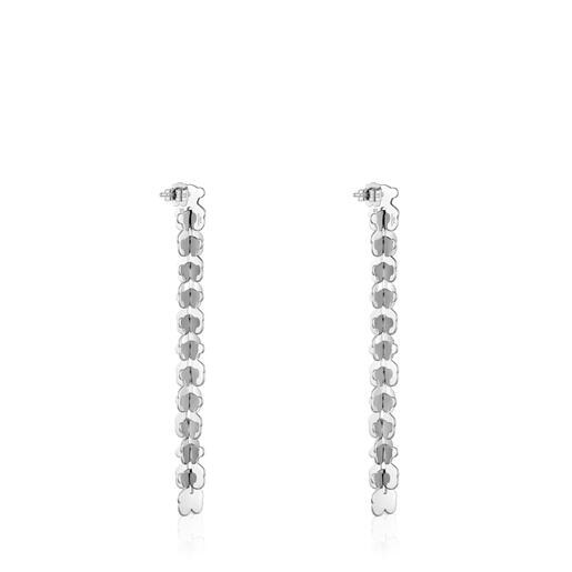 Pendientes largos de acero con motivos oso Carrusel