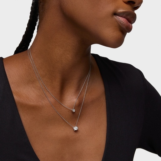 Gargantilla de platino con diamante talla brillante creado en laboratorio 0,70 ct Sweet Diamonds LGD