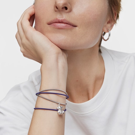 צמיד Mesh Tube מפלדת IP בצבע לילך 17 ס"מ