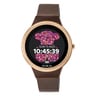 Reloj Rond Connect de acero IP rosado con correa mesh