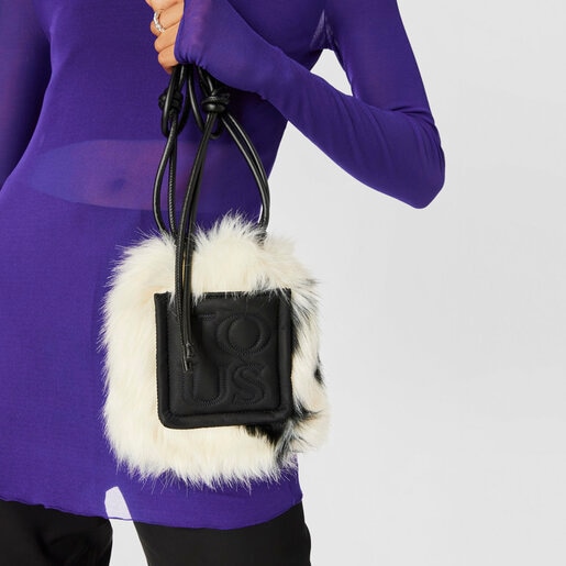Black and white TOUS Empire Fur Minibag