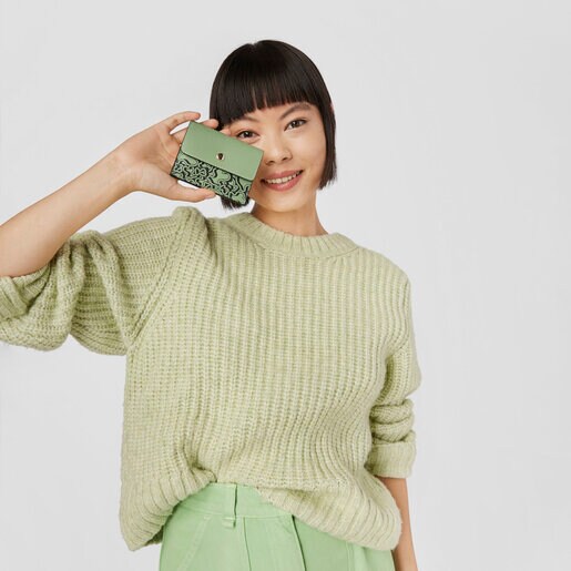 カーキのフラップ式カードホルダー TOUS Kaos Mini Evolution