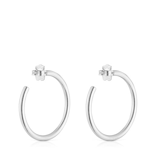 Long 27 mm silver Hoop earrings Basics