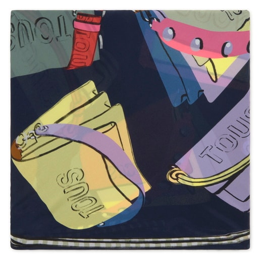 Pañuelo triangular azul marino TOUS Audree