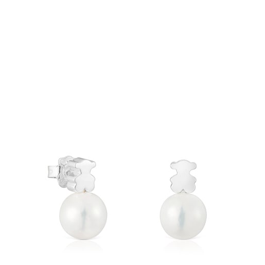 Boucles d’oreilles ourson argent et perle de culture d’eau douce Sweet Dolls