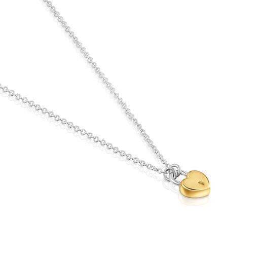 Two-tone heart padlock motif Necklace TOUS Unlock