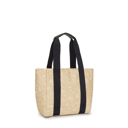 Small beige nylon Kaos Mini Evolution Tote bag