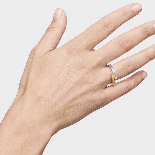 Medium two-tone Ring with bear motifs TOUS 1950