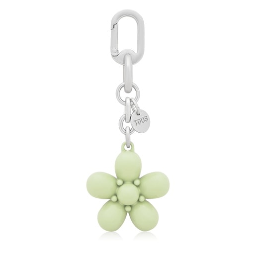 Llavero verde palo Puffed Daisy Flower