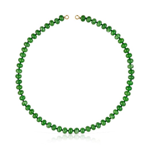 Hold Oval Choker with 18kt gold plating over silver and green quartzite