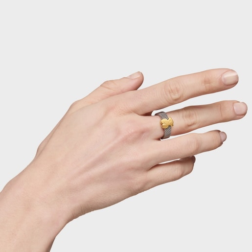 Steel and Gold TOUS Sweet Dolls Ring 0,5cm.