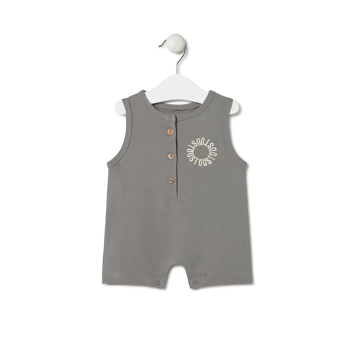 Short baby playsuit in Classic grey