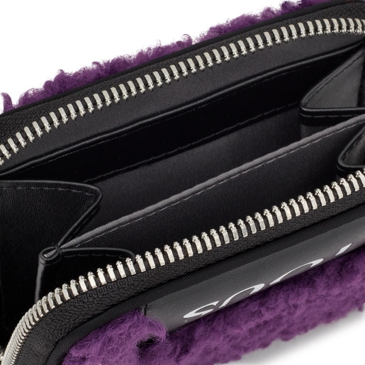 Lilac-colored TOUS Empire Fur Hanging change purse