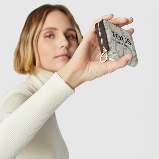 Средний бежевый кошелек для мелочи Kaos Legacy