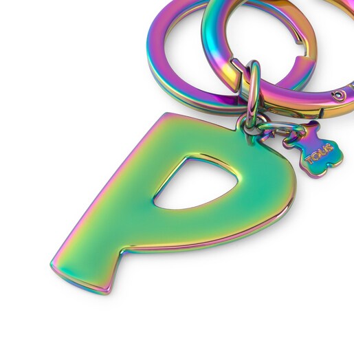Dúhovo zafarbený prívesok na kľúče v tvare písmena P Touscedario
