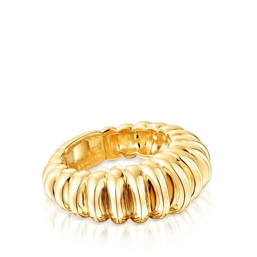 Anell amb bany d'or 18 kt sobre plata Virtual Garden