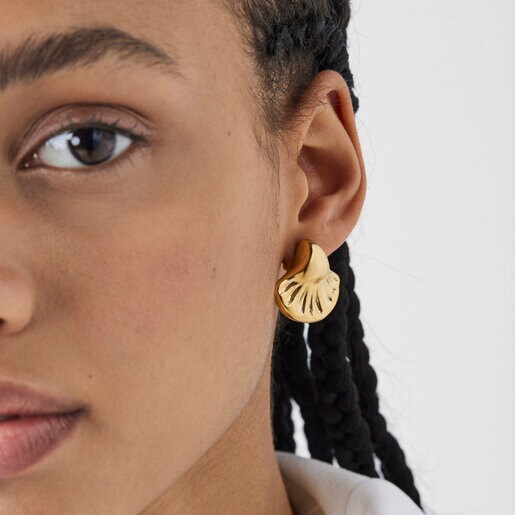 עגילי צדפות ורמייל צהוב