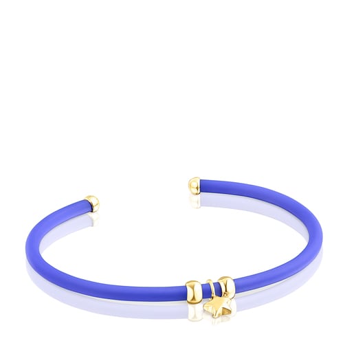 Bracelet TOUS St. Tropez Caucho étoile avec argent vermeil de couleur bleue