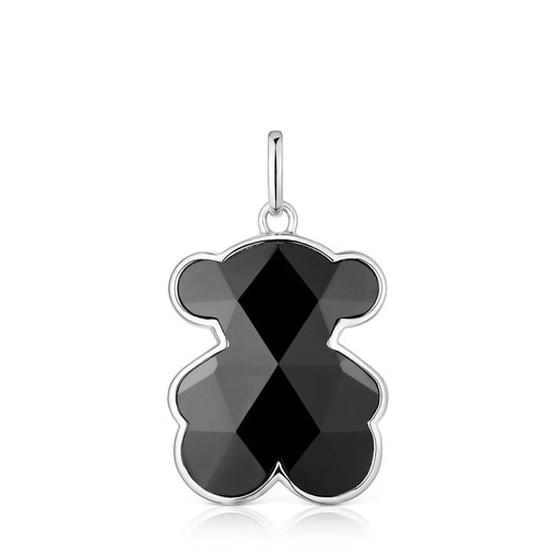 Medium silver Pendant with onyx bear motif in onyx TOUS Icon Color