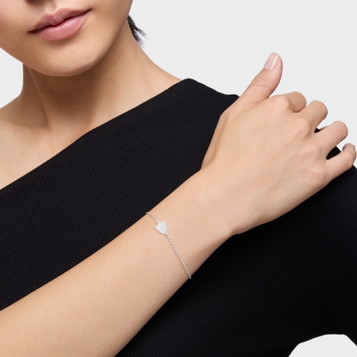 Silver Chain bracelet with tulip TOUS Motifs