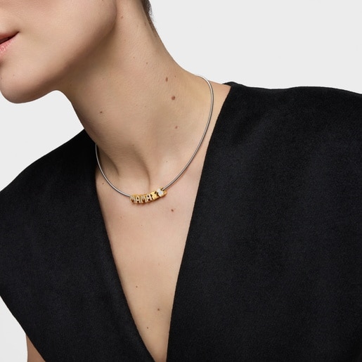 18kt gold plating over silver pack of Charms with diamonds TOUS Mama