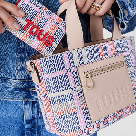 ベージュ＆レッドのスモール・トートバッグ TOUS Cecilia