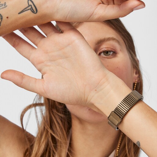 Montre Heritage Brick en acier IP cuivre/doré