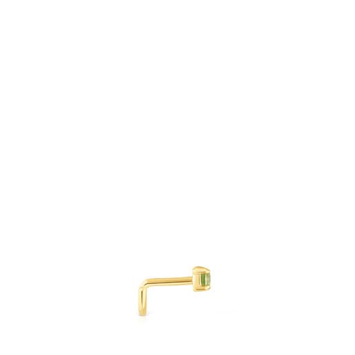 Gold-colored IP steel and garnet and peridot St. Tropez Nose piercing