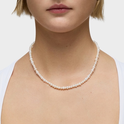 Silver Necklace with cultured pearls Sweet Dolls