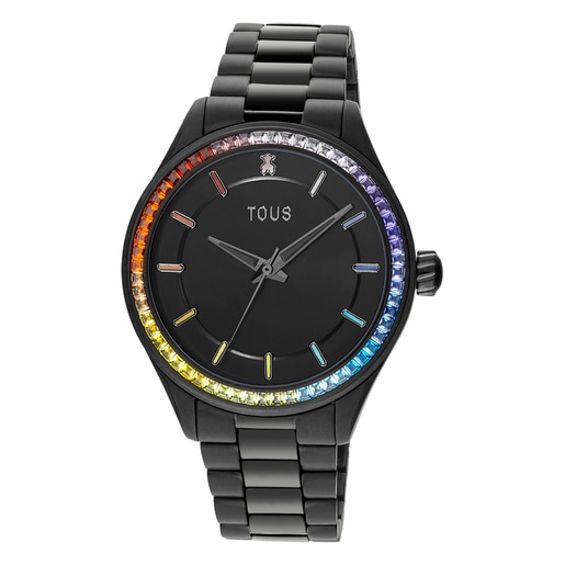 Tender Shine Analogue watch with black IP steel strap