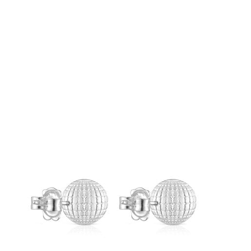 Silver TOUS St. Tropez Disco bear ball Earrings 10 mm