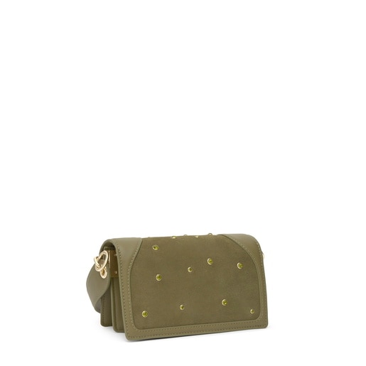 Small olive green Crossbody bag TOUS Audree Strass