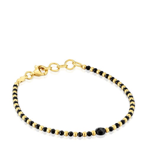 Ball Bracelet with 18 kt gold plating over silver and spinel Basic Colors