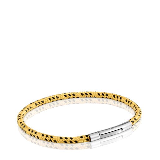 Pulsera con cordón amarillo y acero TOUS Basics