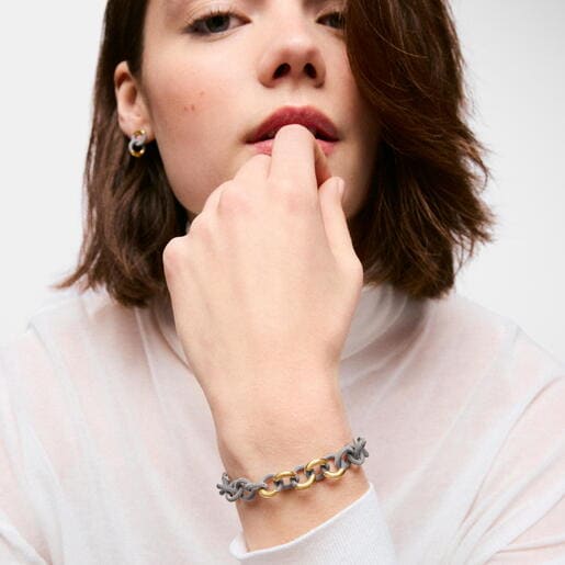 Pulsera de acero y oro 14 kt TOUS Unlock