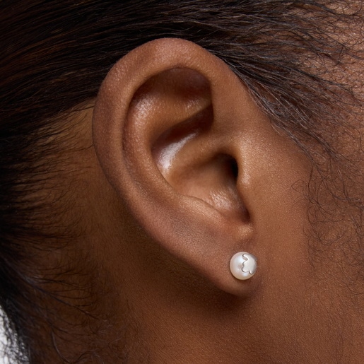 Boucles d’oreilles argent et perles de culture 6 mm TOUS Icon Pearl