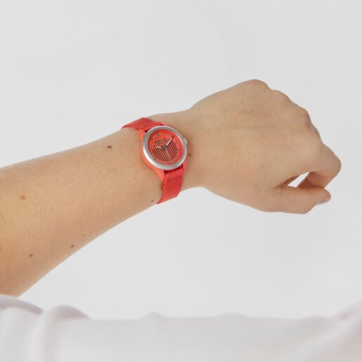 Red Analogue watch Vibrant Sun
