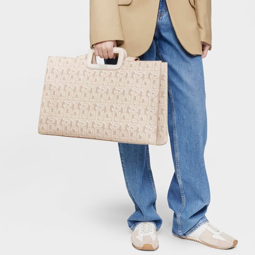 Large beige Amaya Shopping bag TOUS MANIFESTO