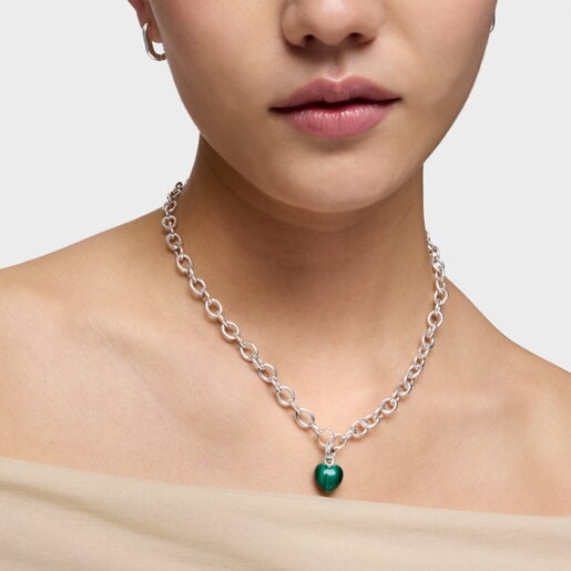 Dije de plata y malaquita TOUS Flechazo