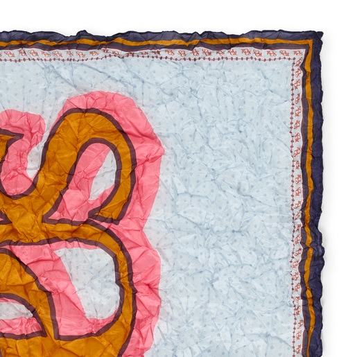 Blue silk TOUS Emmeline Crinkled Scarf