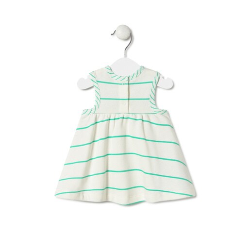 Girls stripy dress in Vibrant green