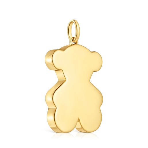 Pendentif ourson en argent plaqué or 18 ct 29 mm moyen Sweet Dolls