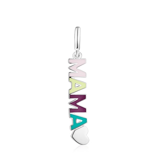 Colgante Mama TOUS Crossword Mama de plata y esmalte