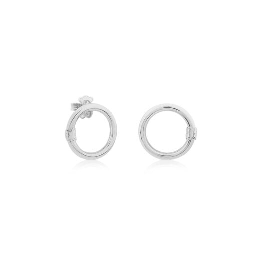 Medium Silver Hold Earrings | TOUS