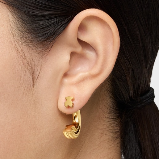 18kt gold plating over silver Hoop earrings with bear motif TOUS 1950