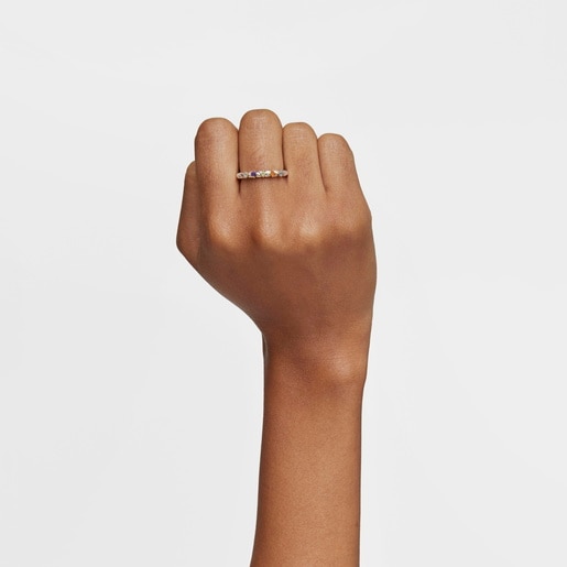 Small two-tone and gemstones Ring Sugar Party