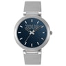 Montre analogique avec cadran bleu et bracelet en acier S-Mesh Mirror