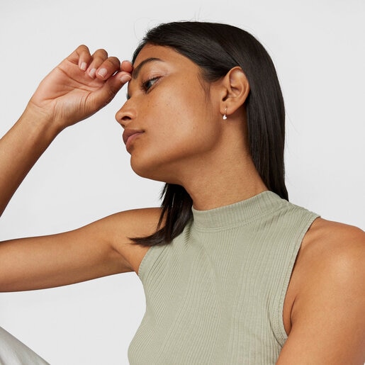 Arete aro de oro con motivo corazón Basics